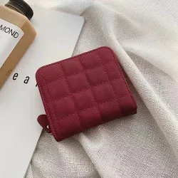 Korean Style PU Leather Card Holder Zipper Wallet Purse